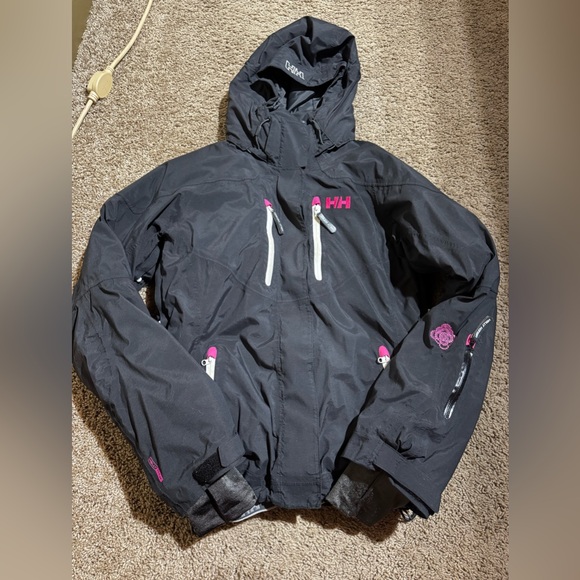Helly Hansen Women's Black and Pink Ski Jacket hellytech medium - Picture 2 of 11